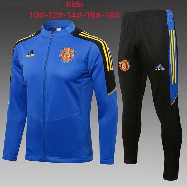 Kinder Trainingsanzug Manchester United 2022 Blau Schwarz